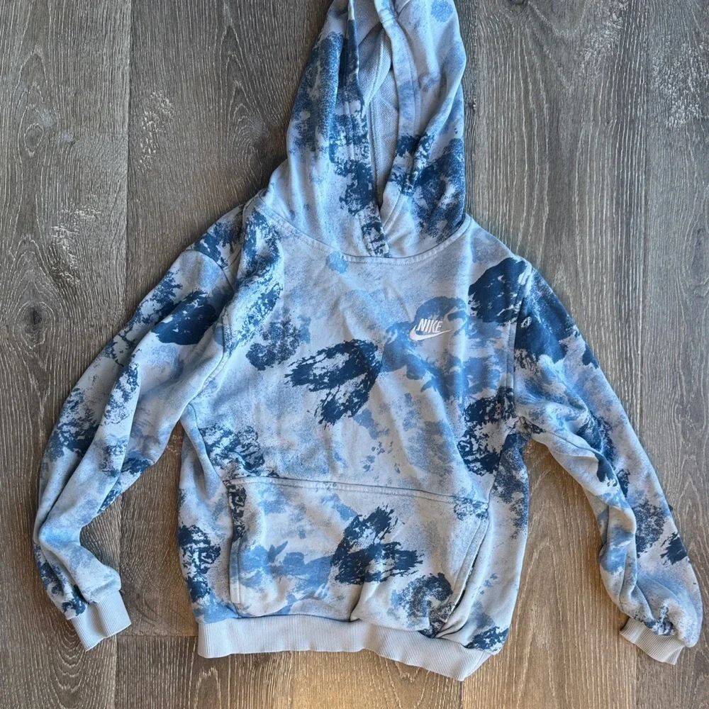 Nike Blue and Gray Kids Matching Set Sweatshirt size Lrg shorts size Med 0276 - Picture 7 of 9